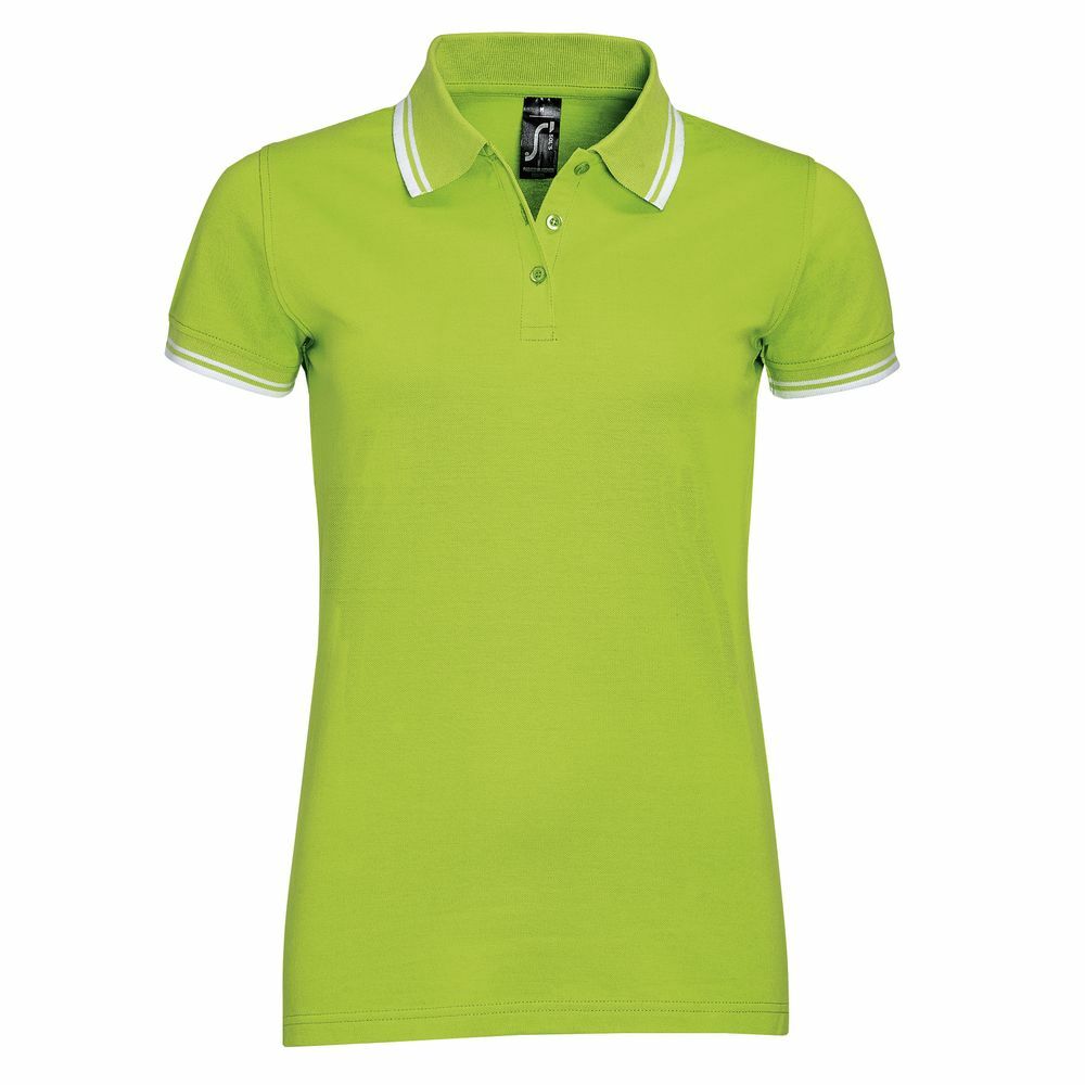 00578794&nbsp;2125.000&nbsp;Рубашка поло женская PASADENA WOMEN 200 с контрастной отделкой, зеленый лайм с белым&nbsp;44060