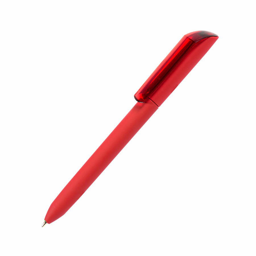 29418/08&nbsp;113.000&nbsp;Ручка шариковая FLOW PURE,красный корпус/прозрачный клип, покрытие soft touch, пластик&nbsp;93010