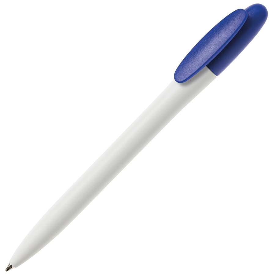 29500/25&nbsp;63.000&nbsp;Ручка шариковая BAY, белый корпус/синий клип, непрозрачный пластик&nbsp;50096