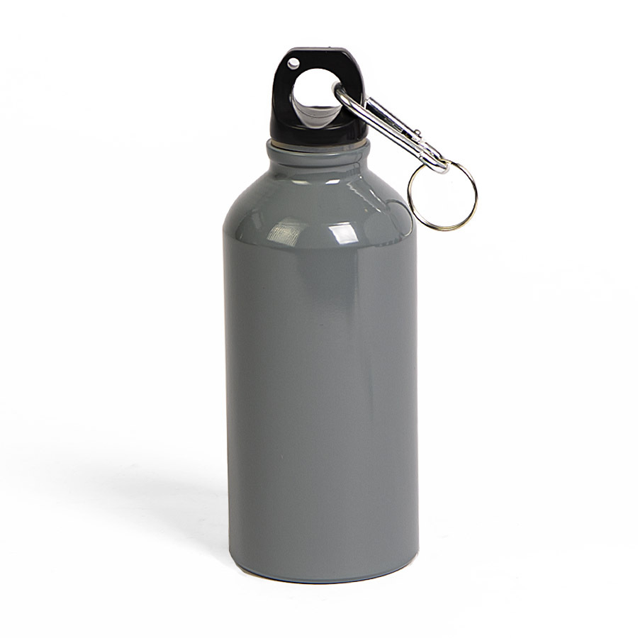 7120/30&nbsp;416.000&nbsp;Бутылка для воды "Mento-1", алюминиевая, с карабином, 400 мл., серый&nbsp;134443