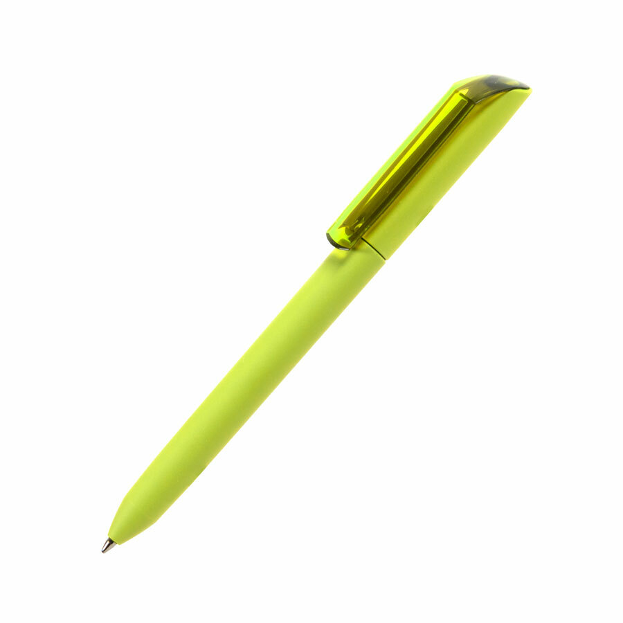 29418/27&nbsp;113.000&nbsp;Ручка шариковая FLOW PURE,зеленое яблоко корпус/прозрачный клип, покрытие soft touch, пластик&nbsp;93009