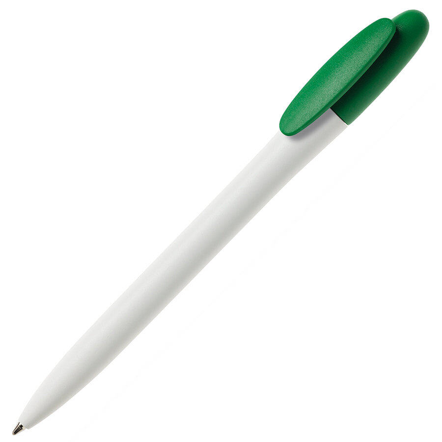 29500/15&nbsp;63.000&nbsp;Ручка шариковая BAY, белый корпус/зеленый клип, непрозрачный пластик&nbsp;50092