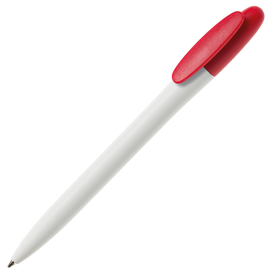29500/08&nbsp;63.000&nbsp;Ручка шариковая BAY, белый корпус/красный клип, непрозрачный пластик&nbsp;50094