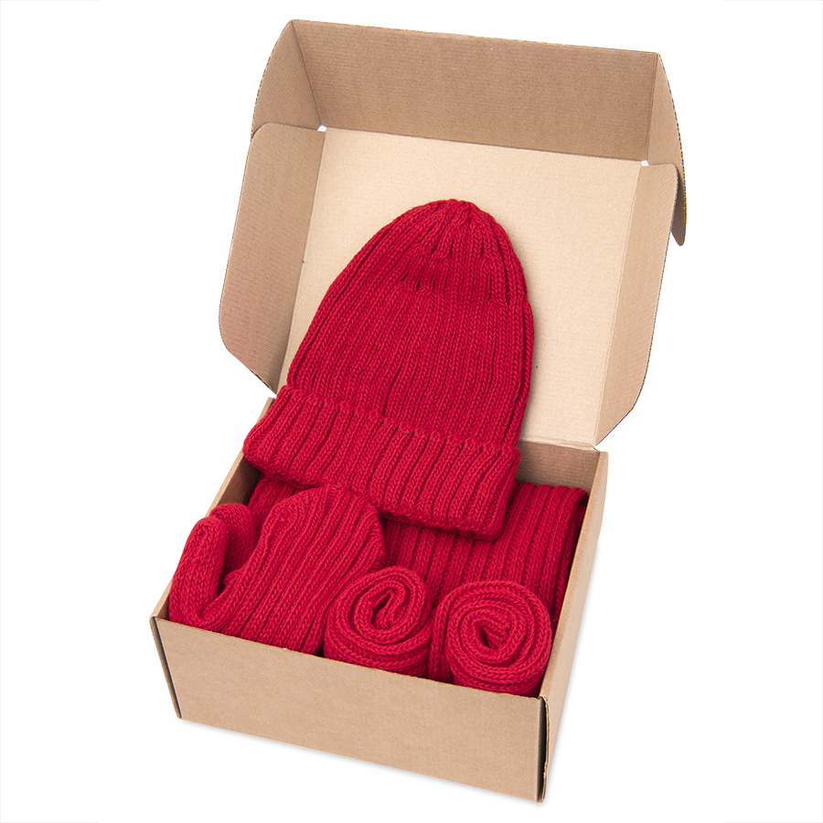 39499/08&nbsp;3235.000&nbsp;Набор подарочный НАСВЯЗИ©: шапка, шарф,  варежки, носки, красный&nbsp;208018