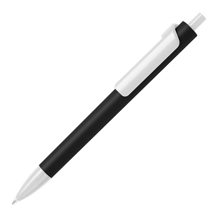 605G/01&nbsp;39.000&nbsp;Ручка шариковая FORTE SOFT BLACK, черный/белый, пластик, покрытие soft touch&nbsp;52659