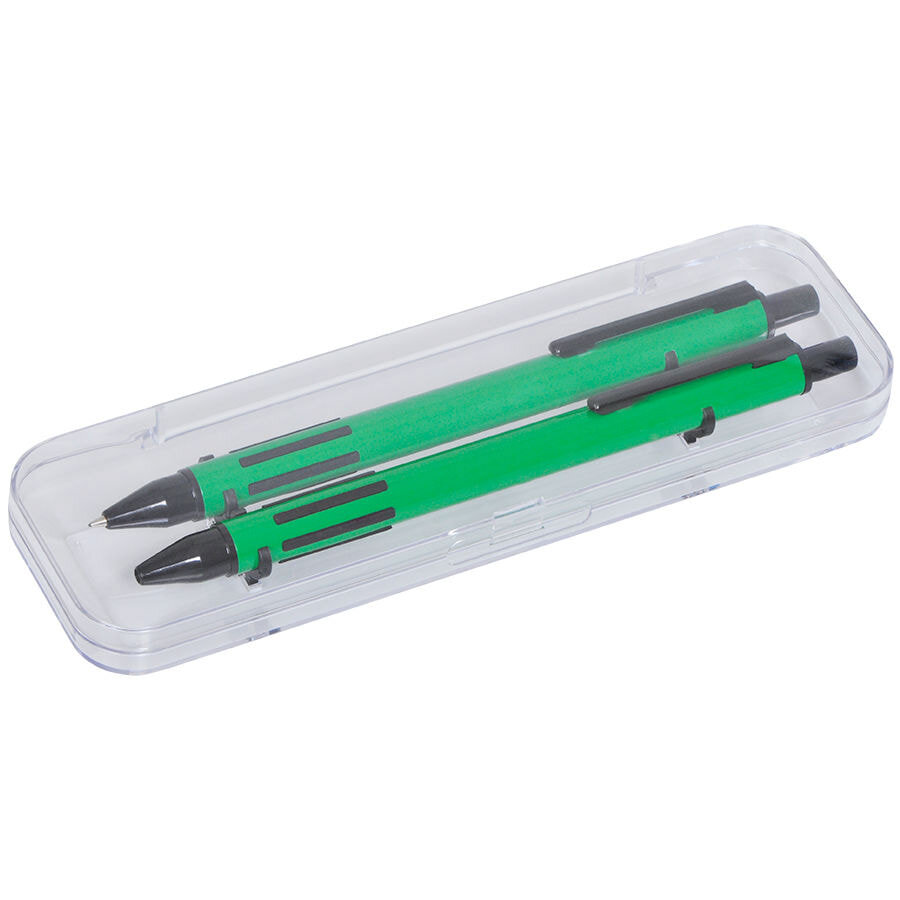 37003/15&nbsp;100.000&nbsp;FUTURE, набор ручка и карандаш в прозрачном футляре, зеленый, пластик&nbsp;49206