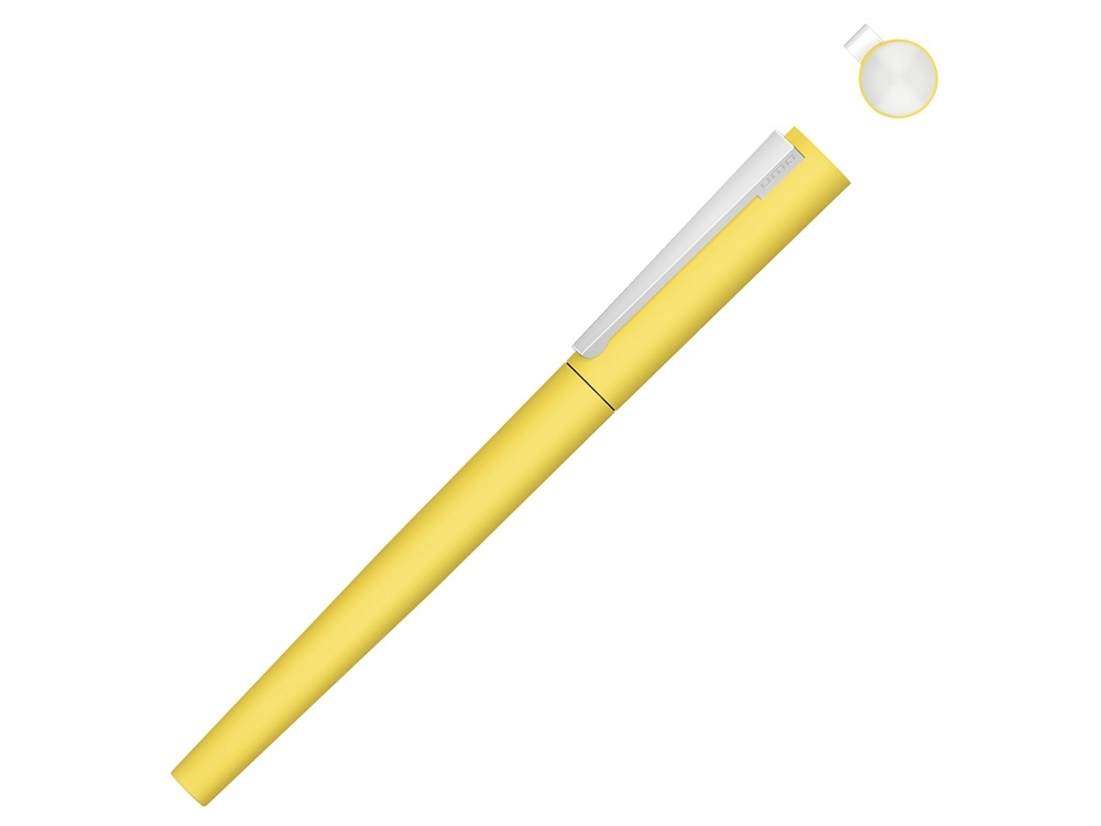 188019.04&nbsp;1026.350&nbsp;Ручка металлическая роллер «Brush R GUM» soft-touch с зеркальной гравировкой, желтый&nbsp;146323