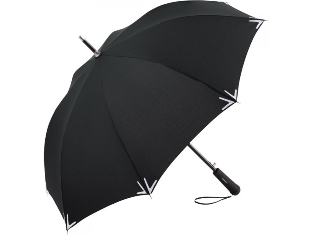 100074&nbsp;4505.260&nbsp;Зонт-трость «Safebrella» с фонариком и светоотражающими элементами, черный&nbsp;210573
