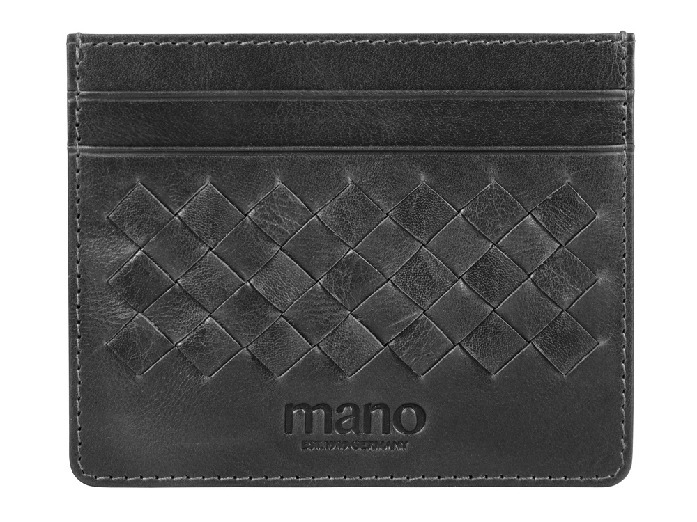 191945001&nbsp;4340.000&nbsp;Портмоне для кредитных карт Mano "Don Luca", натуральная кожа в черном цвете, 10,3 х 8,3 см&nbsp;189371