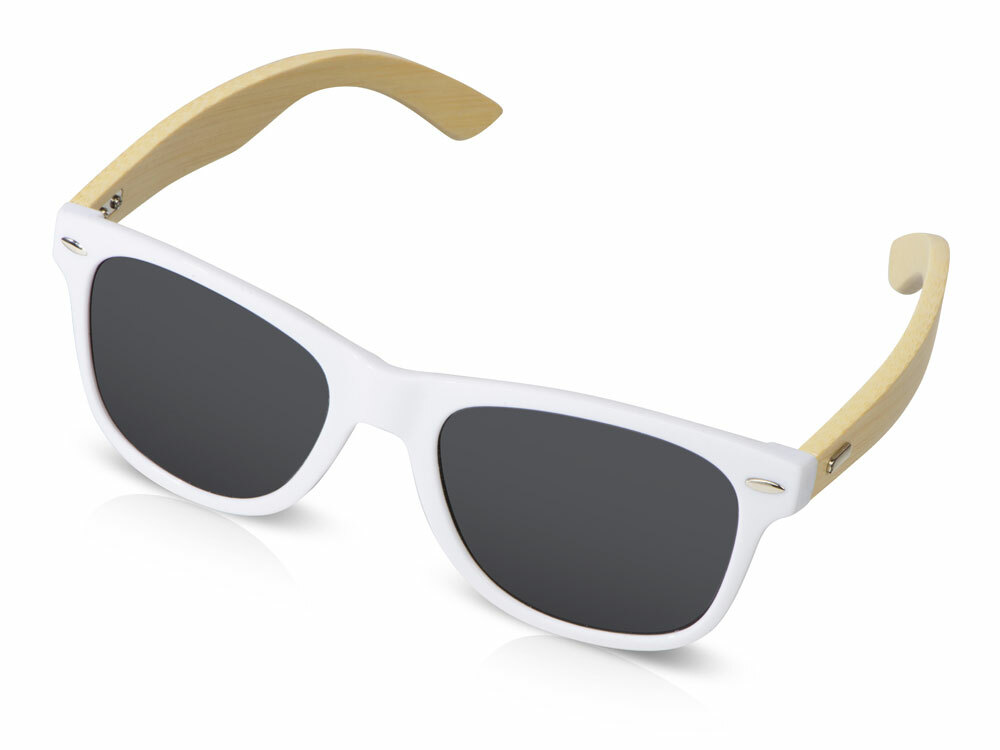 831206&nbsp;724.080&nbsp;Солнцезащитные очки Rockwood с бамбуковыми дужками в сером футляре, белый&nbsp;219604