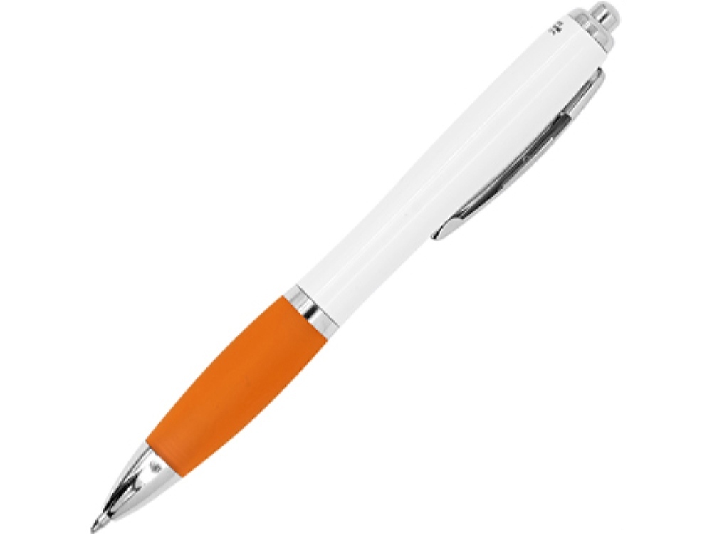 HW8039S131&nbsp;36.000&nbsp;Ручка пластиковая шариковая CARREL с антибактериальным покрытием, белый/апельсин&nbsp;226083