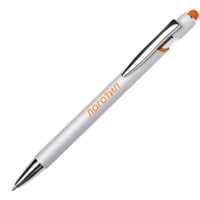 18342.08&nbsp;119.710&nbsp;Ручка-стилус металлическая шариковая "Sway  Monochrome" с цветным зеркальным слоем, серебристый с оранжевым&nbsp;231245