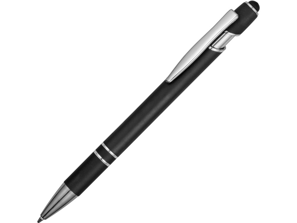 18381.07p&nbsp;87.710&nbsp;Ручка металлическая soft-touch шариковая со стилусом «Sway», черный/серебристый (P)&nbsp;228044