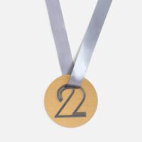 20563.02&nbsp;370&nbsp;Медаль Fundo, золотистая с 3D-подвеской Symbol, цифра 2&nbsp;284975