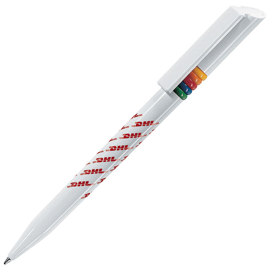 174/60&nbsp;18.000&nbsp;GRIFFE ARCOBALENO, ручка шариковая, белый, разноцветные колечки, пластик&nbsp;49424