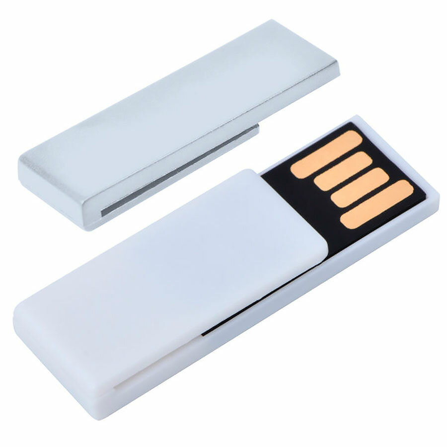 19304_8Gb/01&nbsp;336.750&nbsp;USB flash-карта "Clip" (8Гб),белая,3,8х1,2х0,5см,пластик&nbsp;48048