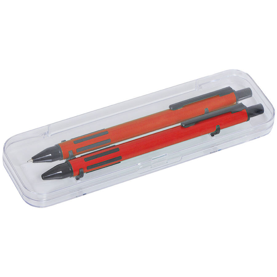 37003/08&nbsp;143.000&nbsp;FUTURE, набор ручка и карандаш в прозрачном футляре, красный,  металл/пластик&nbsp;49204