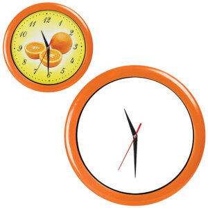 22000/06&nbsp;619.000&nbsp;Часы настенные "ПРОМО" разборные ; оранжевый,  D28,5 см; пластик/стекло&nbsp;48070