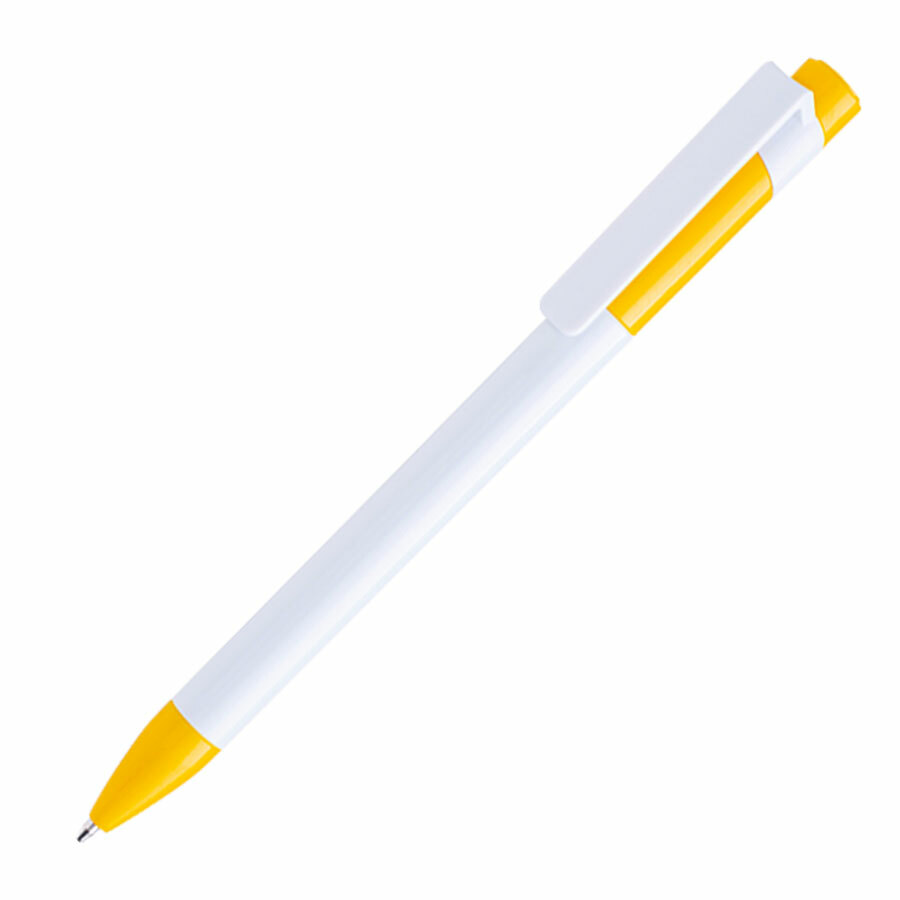 1018MC/120&nbsp;18.000&nbsp;Ручка шариковая MAVA, белый/желтый,  пластик&nbsp;141155
