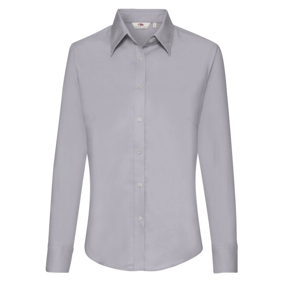 650020.OC/L&nbsp;999.000&nbsp;Рубашка "Lady-Fit Long Sleeve Oxford Shirt", светло-серый_L, 70% х/б, 30% п/э, 135 г/м2&nbsp;22949