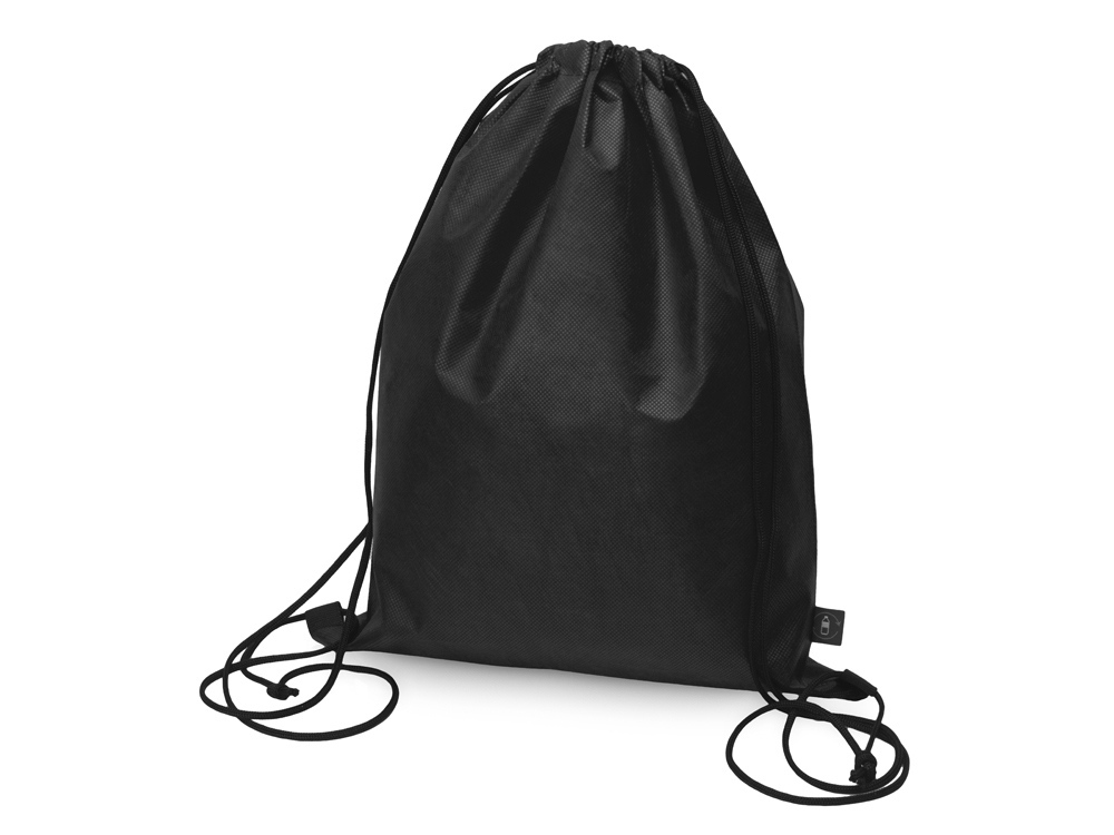 590607&nbsp;212.510&nbsp;Рюкзак-мешок Reviver из нетканого переработанного материала RPET, черный&nbsp;189745