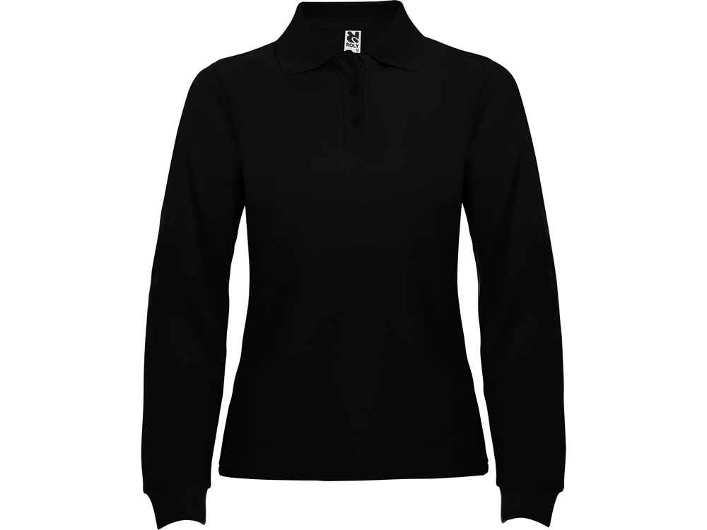 6636PO02L&nbsp;2202.400&nbsp;Рубашка поло "Estrella" женская с длинным рукавом, черный&nbsp;201850