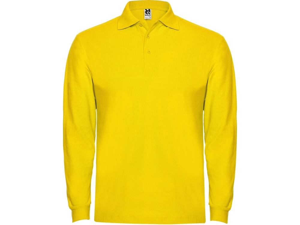6635PO03M&nbsp;2202.400&nbsp;Рубашка поло "Estrella" мужская с длинным рукавом, желтый&nbsp;201891