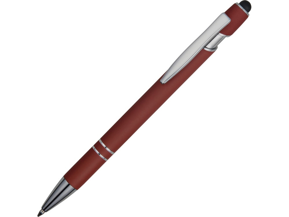18381.11&nbsp;100.710&nbsp;Ручка металлическая soft-touch шариковая со стилусом «Sway», темно-красный/серебристый&nbsp;174720