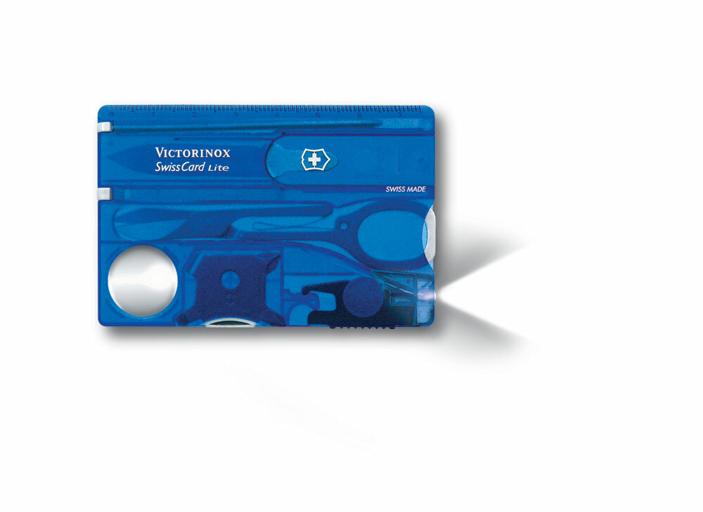 601199&nbsp;7790.000&nbsp;Швейцарская карточка VICTORINOX SwissCard Lite, 13 функций, полупрозрачная синяя&nbsp;196663