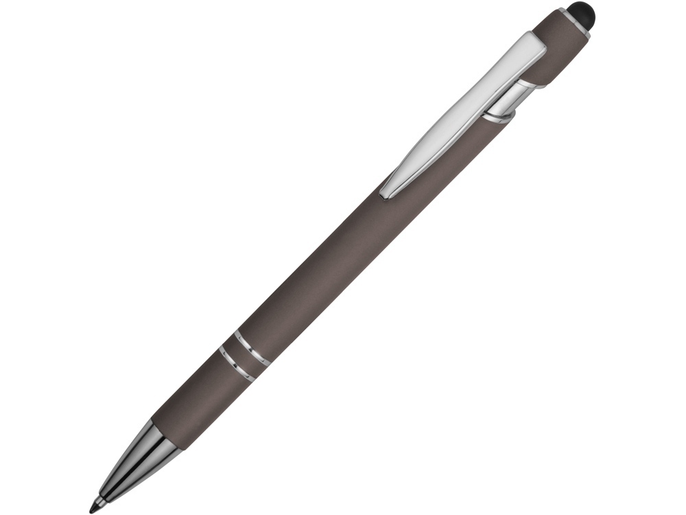 18381.00p&nbsp;87.710&nbsp;Ручка металлическая soft-touch шариковая со стилусом «Sway», серый/серебристый (P)&nbsp;228043
