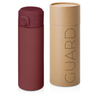 827511W&nbsp;1690.84&nbsp;Вакуумная термокружка Waterline c кнопкой «Guard», 400 мл, тубус, бургунди&nbsp;274794