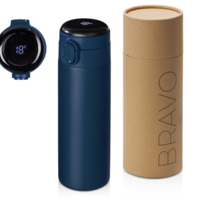 827622W&nbsp;1996.84&nbsp;Вакуумная термокружка Waterline с медной изоляцией «Bravo», 400 мл, тубус, темно-синий&nbsp;274795