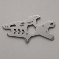 441261&nbsp;449&nbsp;Мини-мультитул карманный Stinger, 60 x 31 мм, 5 функций, акула, нержавеющая сталь, серебристый, в блистере&nbsp;285225