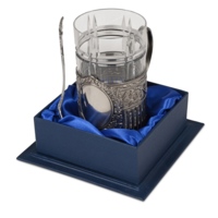 6481&nbsp;9438.33&nbsp;Подстаканник с хрустальным стаканом Базовый-М, серебристый/прозрачный&nbsp;92128