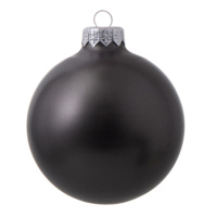 370315&nbsp;239&nbsp;Стеклянный елочный шар "Christmas bauble", черный металлик, с серебристым колпачком в черной коробке&nbsp;274390