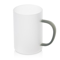 852064&nbsp;549&nbsp;Стеклянная матовая кружка "Акцент" с цветной ручкой для сублимации, черный&nbsp;279545