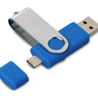 7401.02.16&nbsp;788.23&nbsp;USB3.0/USB Type-C флешка на 16 Гб «Квебек C», синий&nbsp;278032