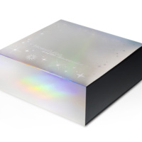 700645&nbsp;599&nbsp;Подарочная коробка с голографическим шубером «Aurora», L, вн. размер 260х260х100 мм.&nbsp;277651