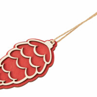 625373&nbsp;79&nbsp;Подвеска шишка с цветной подложкой, красная подложка&nbsp;275933