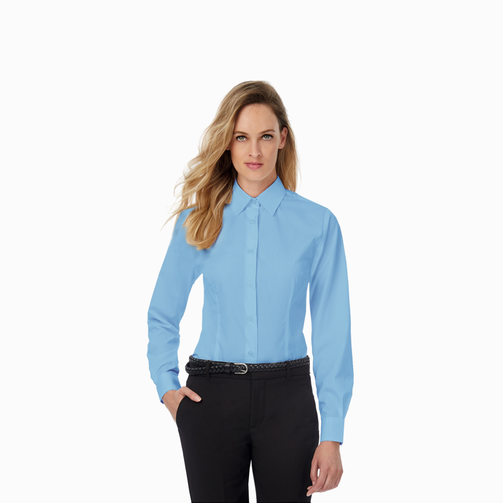3773-416L&nbsp;929.000&nbsp;Рубашка женская с длинным рукавом Smart LSL/women корпоративный голубой L&nbsp;143952